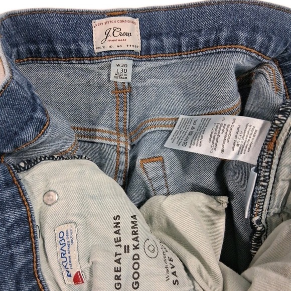 J.CREW 484 Slim Stretch Kurabo Denim Jeans Men's 30x30 Light Wash POCKET DAMAGE - Picture 4 of 10